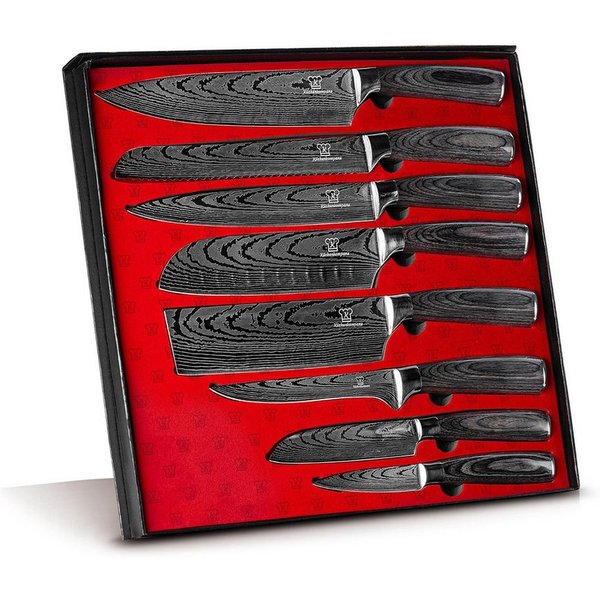 Küchenkompane Messer-Set Asiatisches Messerset Kurai 8-teiliges Küchenmesser Set Premium (8-tlg)