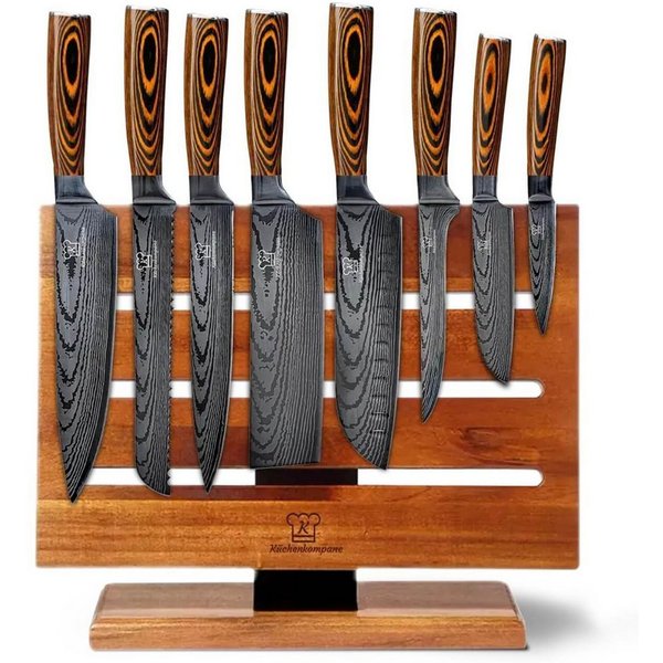 Küchenkompane Messer-Set Küchenmesser Komibpaket mit magnetischem Messerblock - Akarui (2-tlg)