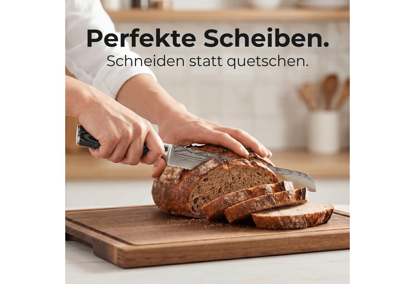 Küchenkompane Messer-Set Profi Echtholz mit beidseitigem Magnet-Messerblock Burokku (2-tlg) – Bild 4 von 5