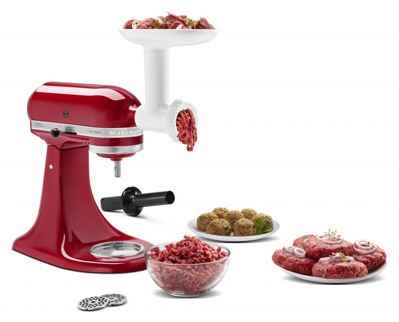 KitchenAid Küchenmaschine KitchenAid Fleischwolf 5KSMFGA Gr. 5 + gratis Holzlöffel – Bild 2 von 3