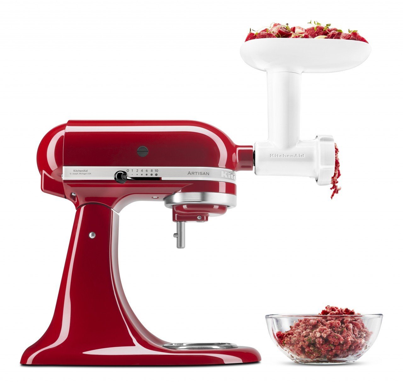 KitchenAid Küchenmaschine KitchenAid Fleischwolf 5KSMFGA Gr. 5 + gratis Holzlöffel – Bild 3 von 3