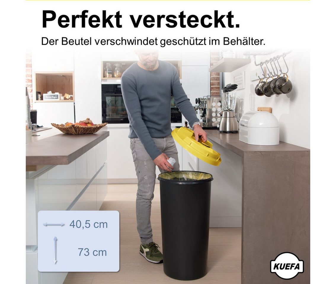 KUEFA Müllsackständer BSC 60L Mülleimer Gelber Sack, inkl. Klemm-Ring, UV-beständig – Bild 5 von 5