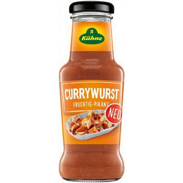 Kühne Saucen, Kühne Würzsauce Currywurst mit Zwiebeln und Curry fruchtig 250ml