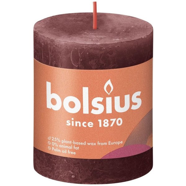 Bolsius Kugelkerze Bolsius Rustik Stumpenkerze rustik samtrot, Höhe: