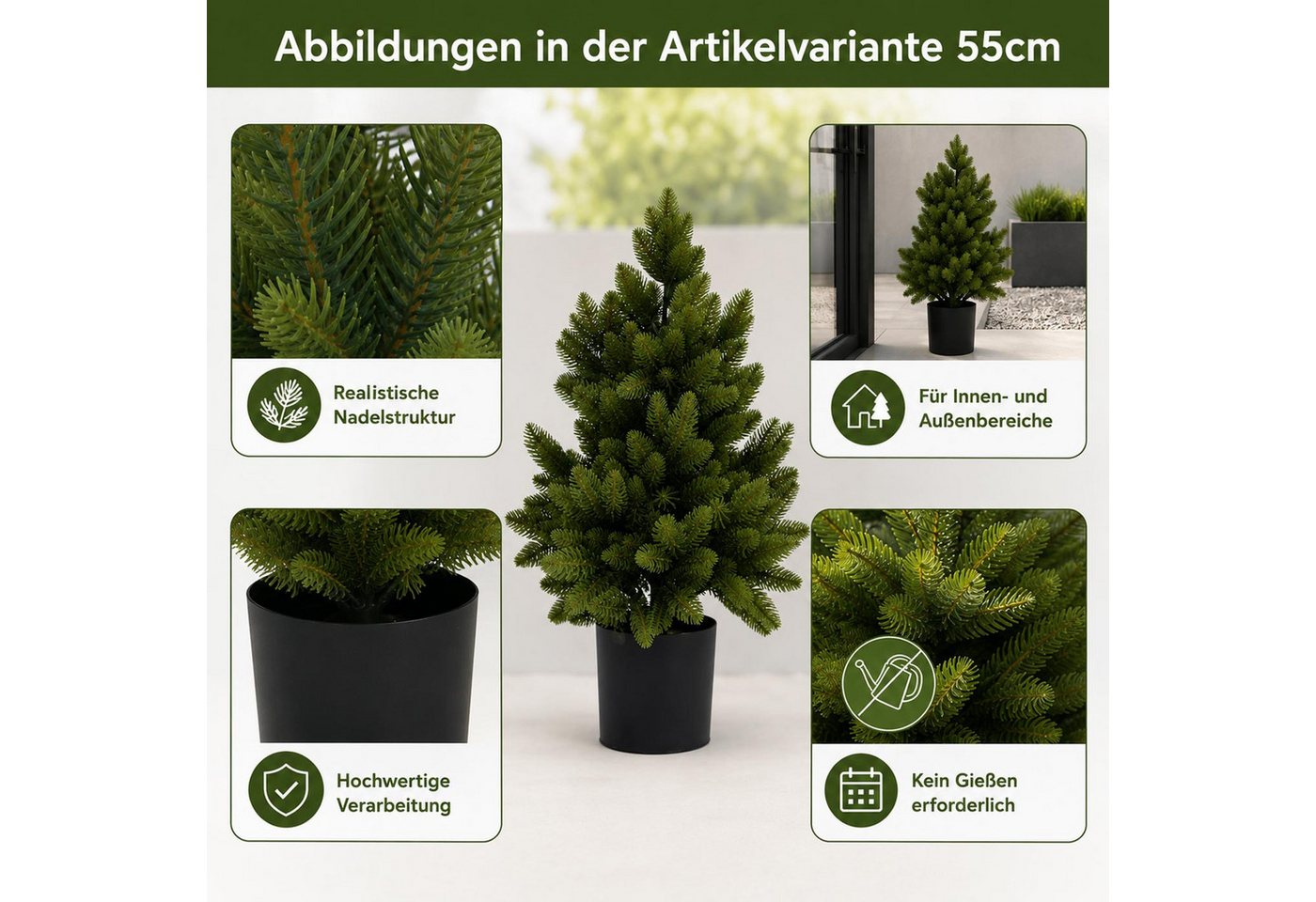 Kunstbaum MCW-R29-WB-55 Fichte, MCW, Höhe 55 cm, Kein Gießen erforderlich – Bild 3 von 5
