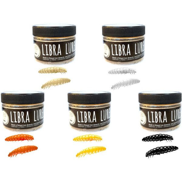 Libra Lures Kunstköder LIBRA LURES - CHEESE - Starterset Larve 1 - 5 er Set - Forellenköder, (Libra Lures Starterset Larve 1, 5-St. 5 Dosen), Intensives Käsearo