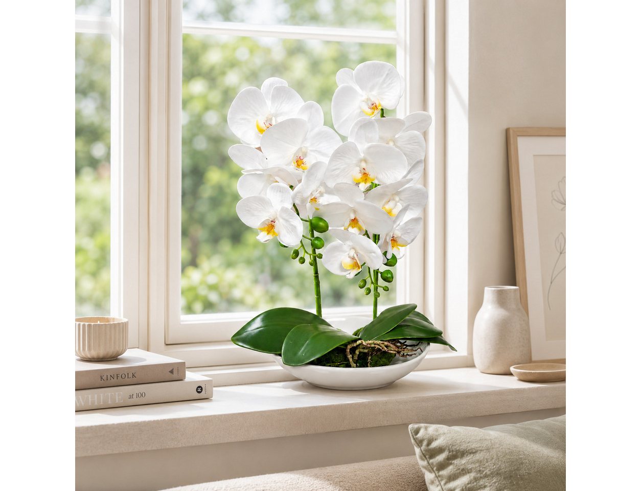 Kunstorchidee PASCH® Orchidee künstlich wie echt in Hochglanz-Keramiktopf Orchidee, PASCH, Hochglanz Keramiktopf – Bild 2 von 5