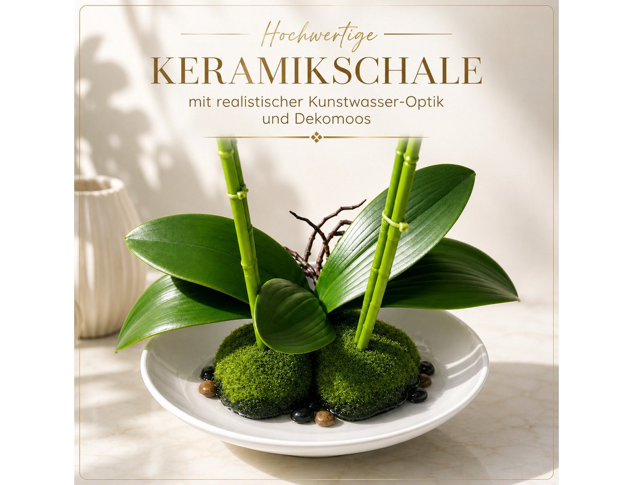 Kunstorchidee PASCH® Orchidee künstlich wie echt in Hochglanz-Keramiktopf Orchidee, PASCH, Hochglanz Keramiktopf – Bild 4 von 5
