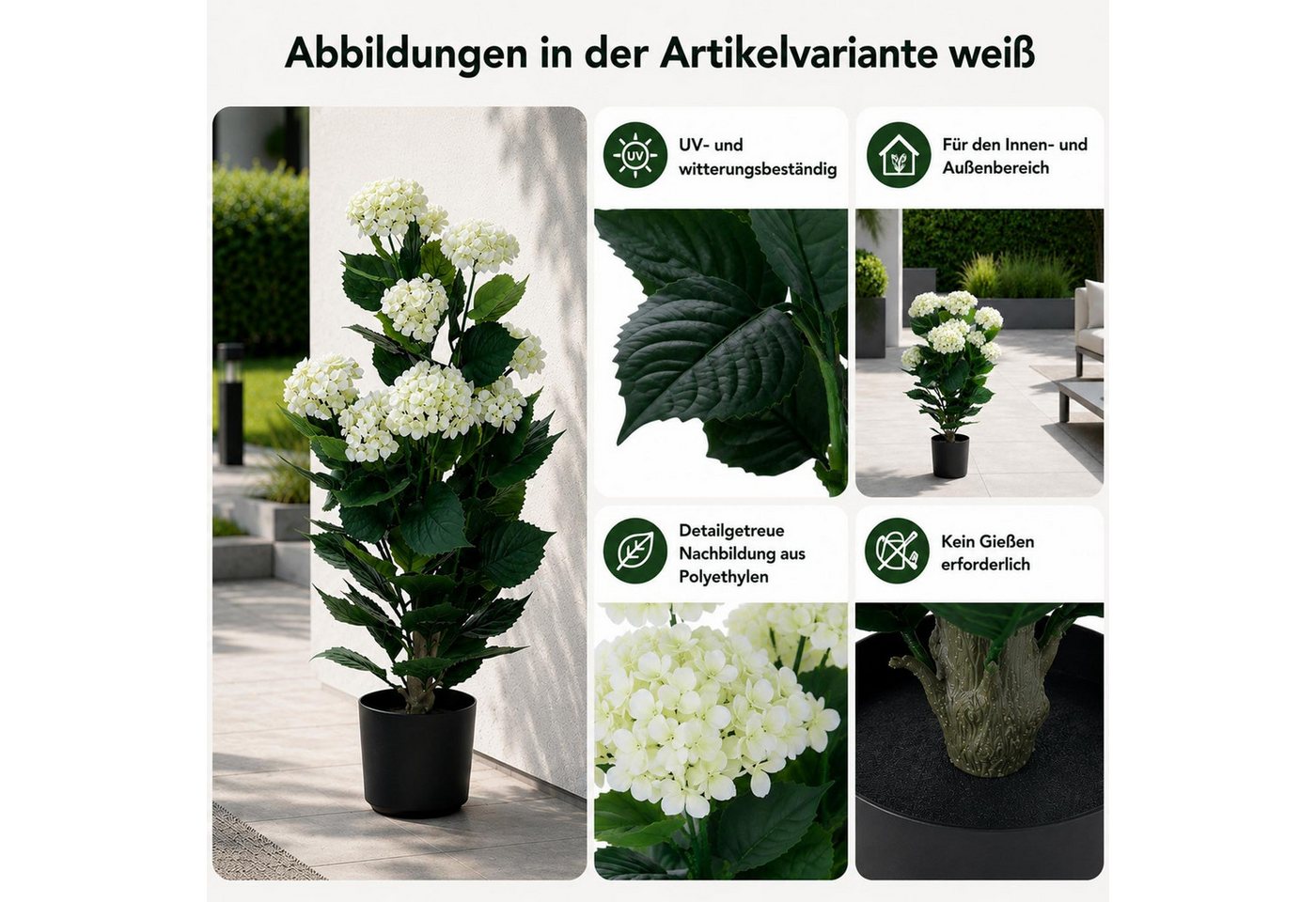 Kunstpflanze MCW-Q86, MCW, Höhe 90 cm, Detailgetreue Nachbildung aus Polyethylen – Bild 4 von 5