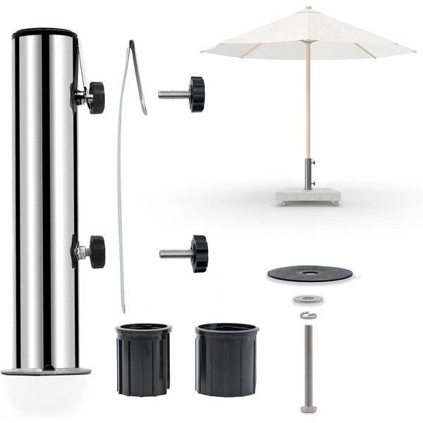 osoltus Kunststoffschirmständer osoltus Edelstahl Universal Standrohr zu Granit Schirmständer 30/40kg