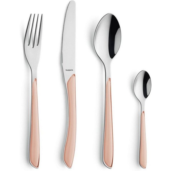 Kuppels Besteck-Set PRISMA (24-tlg), 6 Personen, Edelstahl Rostfrei 18/0, spülmaschinenfest, in apricot, hochglanzpoliert
