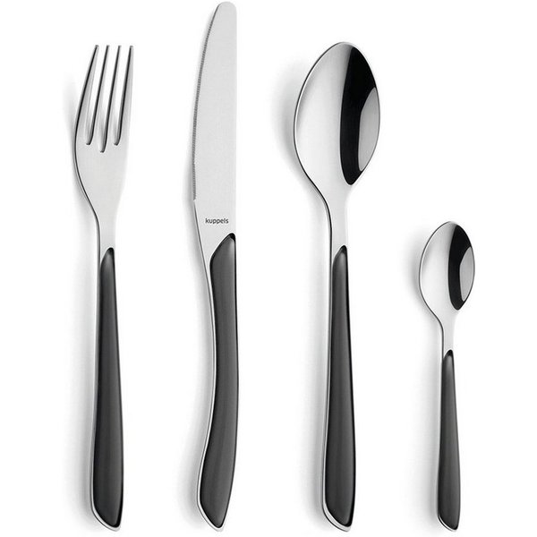 Kuppels Besteck-Set PRISMA (24-tlg), 6 Personen, Edelstahl Rostfrei 18/0, spülmaschinenfest, in schiefergrau, mattiert