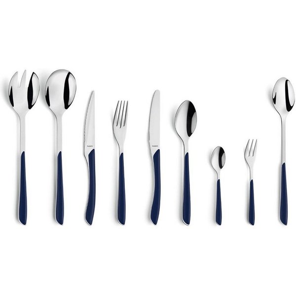 Kuppels Besteck-Set PRISMA (44-tlg), 6 Personen, Edelstahl Rostfrei 18/0, spülmaschinenfest, in indigoblau, mattiert