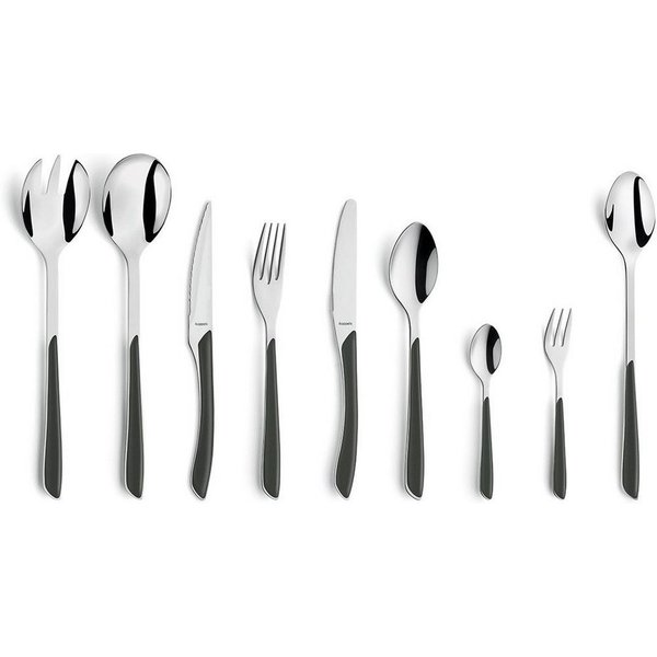 Kuppels Besteck-Set PRISMA (44-tlg), 6 Personen, Edelstahl Rostfrei 18/0, spülmaschinenfest, in schiefergrau, mattiert
