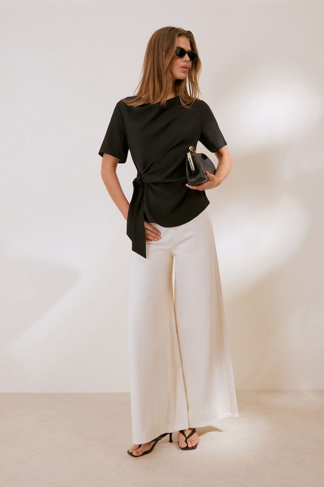 Friends Like These Kurzarmbluse Friends Like These Bluse mit seitlicher Bindung (1-tlg) – Bild 5 von 5