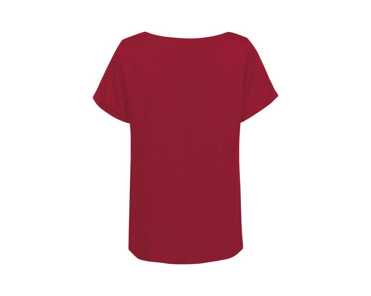 GREIFF Kurzarmbluse Greiff CHIFFON Damen Bluse Kurzarm Rundhals Regular Rot – Bild 2 von 3
