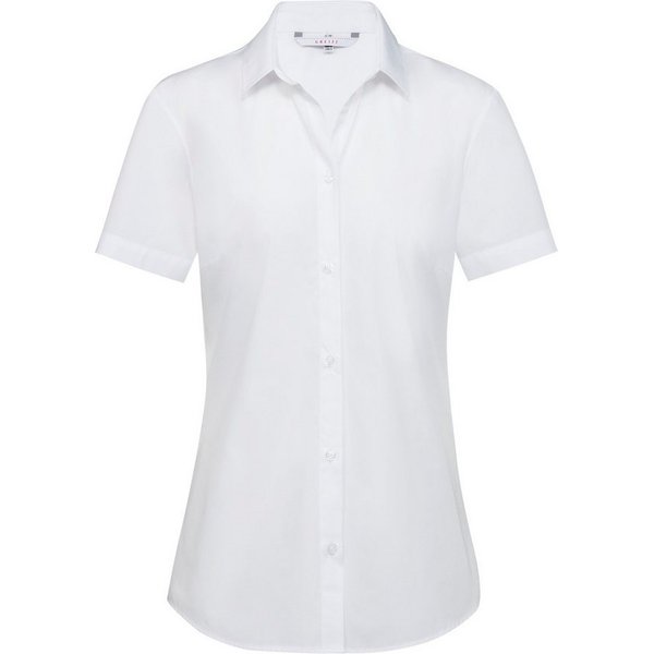 GREIFF Kurzarmbluse Greiff SIMPLE Damen Business-Bluse Kurzarm Kent Regular-Fit Weiß