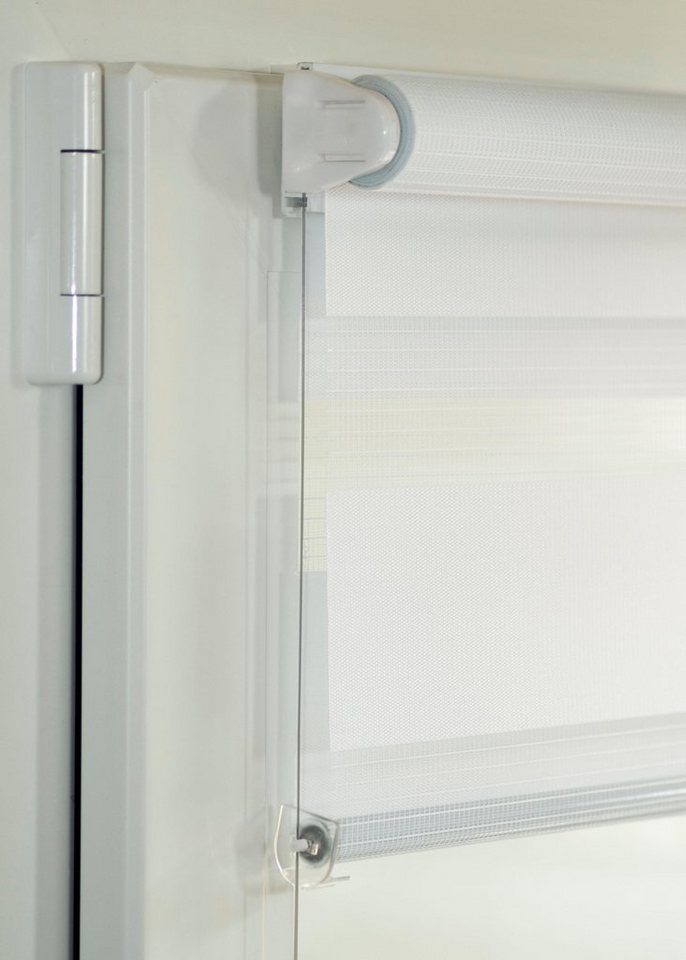 Doppelrollo Sola, Kutti, Lichtschutz, ohne Bohren, freihängend, Klemmfix, DUO-Rollo, Fixmaß, mit Klemmträger, blickdicht, Sichtschutz – Bild 2 von 5