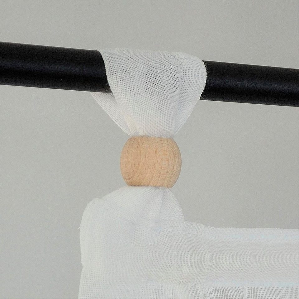Kutti Raffrollo Brondby Boule, mit Schlaufen, freihängend, halbtransparent, Polyester, Schlaufen – Bild 2 von 5