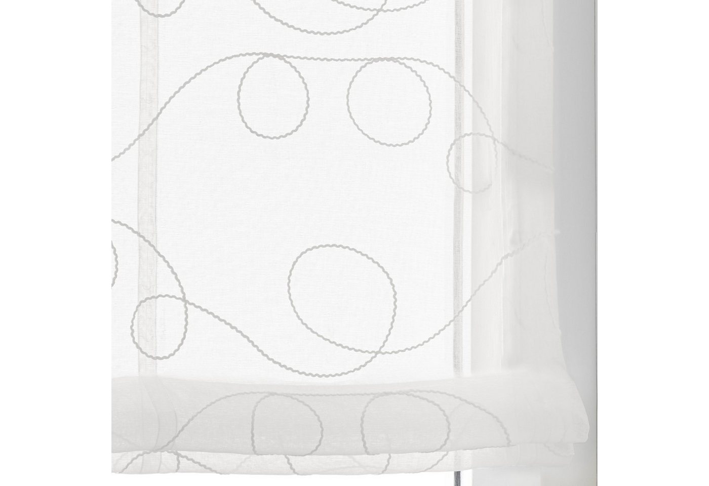Kutti Raffrollo Jasmin, mit Hakenaufhängung, ohne Bohren, einfarbig, bestickt, matt, Polyester, pflegeleicht, mit Fensterhaken – Bild 3 von 5