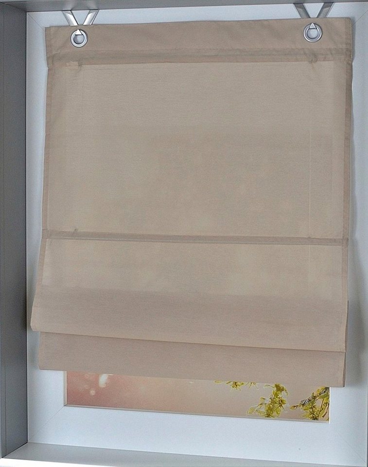 Kutti Raffrollo Kessy Bessy, mit Hakenaufhängung, ohne Bohren, freihängend, halbtransparent, Baumwolle, Polyester, Hakenaufhängung – Bild 2 von 3