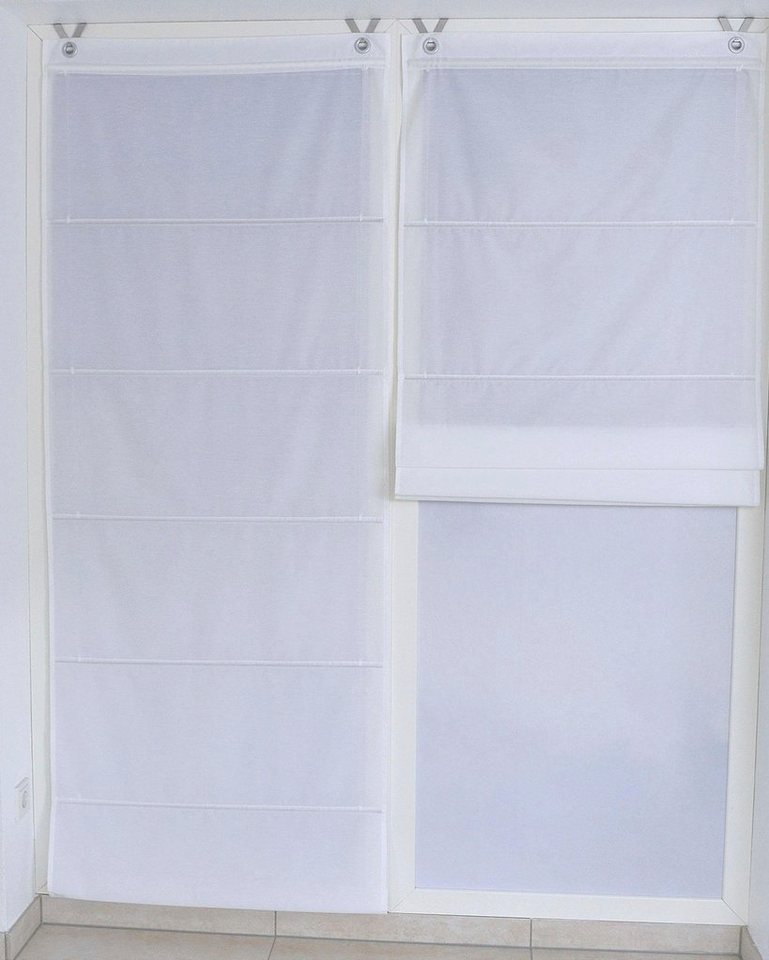 Kutti Raffrollo Kessy Bessy, mit Hakenaufhängung, ohne Bohren, freihängend, halbtransparent, Baumwolle, Polyester, Hakenaufhängung – Bild 2 von 3