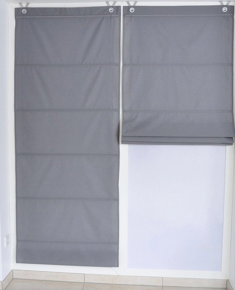 Kutti Raffrollo Kessy Bessy, mit Hakenaufhängung, ohne Bohren, freihängend, halbtransparent, Baumwolle, Polyester, Hakenaufhängung – Bild 3 von 3