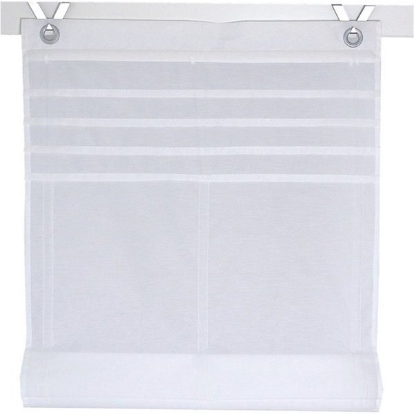 Kutti Raffrollo Kessy Biese, mit Hakenaufhängung, ohne Bohren, halbtransparent, Baumwolle, Polyester, Hakenaufhängung