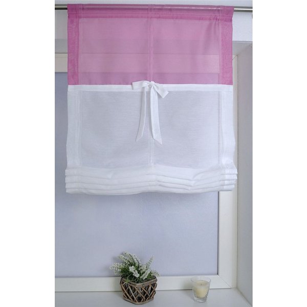 Kutti Raffrollo Roma, mit Stangendurchzug, »Rainbow« weiß-fuchsia + Zubehör
