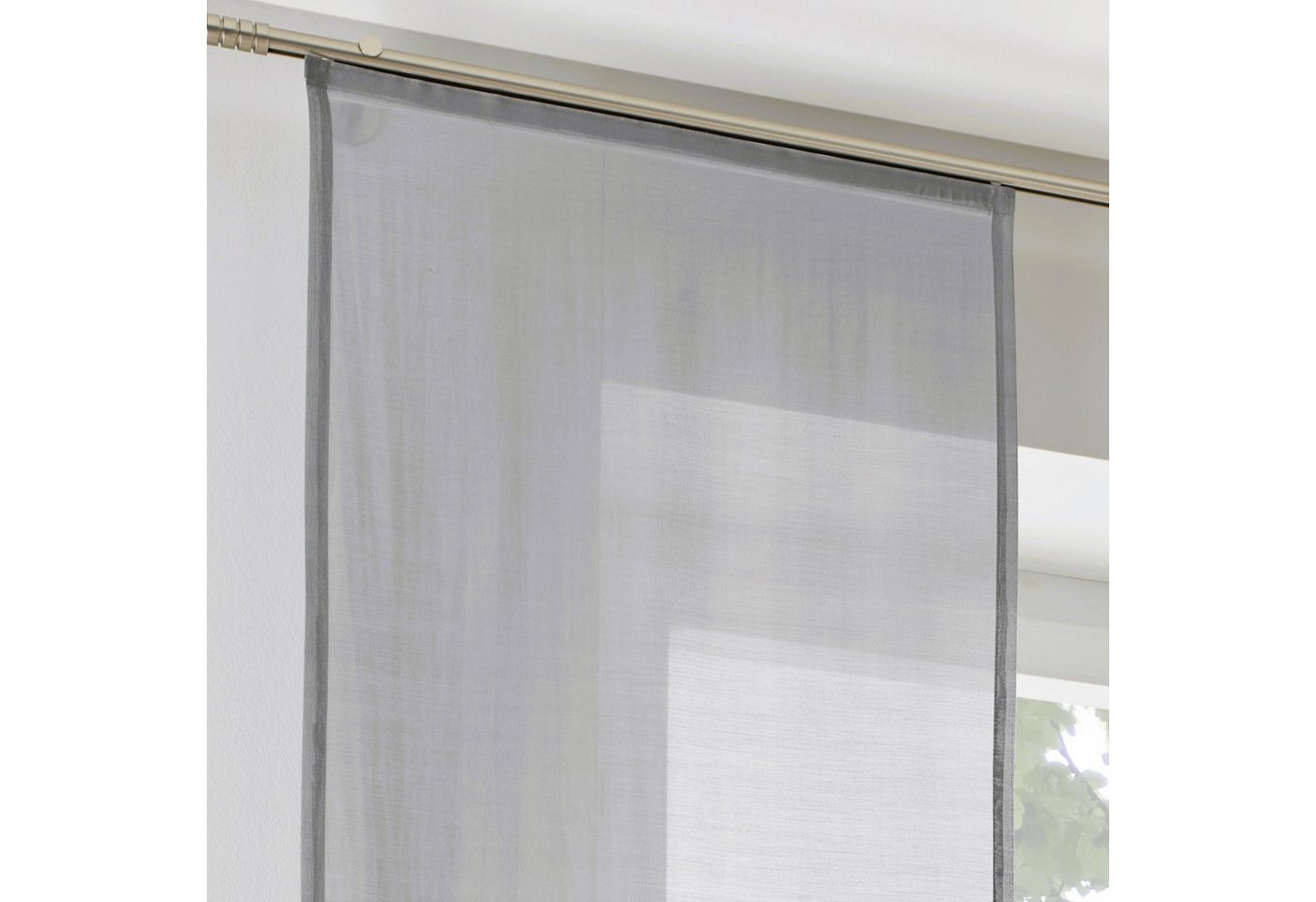 Kutti Schiebegardine Enya-Uni (1 St), Paneelwagen, halbtransparent, Ausbrenner, einfarbig Flächenvorhang modern – Bild 2 von 5