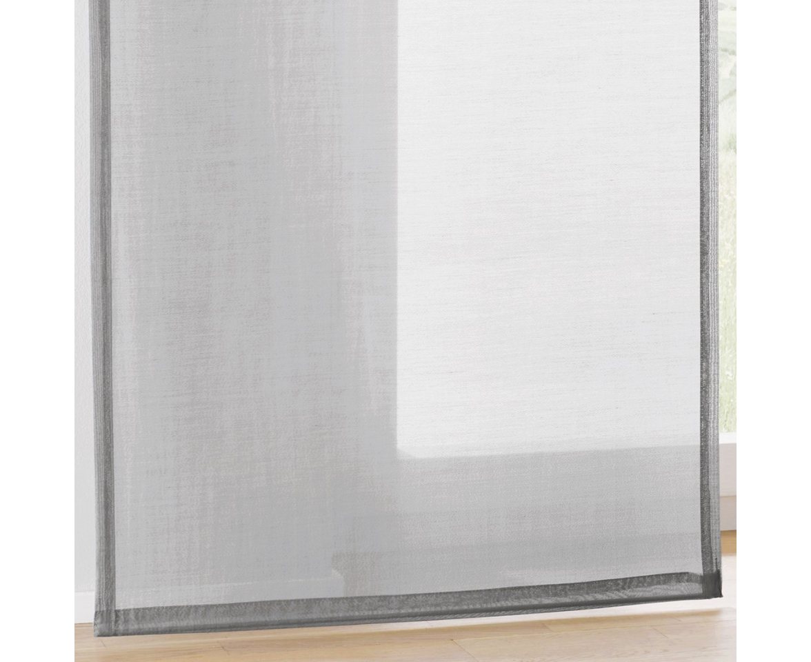 Kutti Schiebegardine Enya-Uni (1 St), Paneelwagen, halbtransparent, Ausbrenner, einfarbig Flächenvorhang modern – Bild 3 von 5