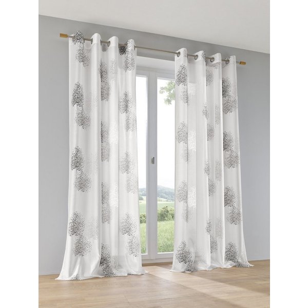 Kutti Vorhang Belinda (1 St), Ösen, halbtransparent, Ausbrenner, Gardine, halbtransparent, Ausbrenner, bedruckt, Viskose-Polyester