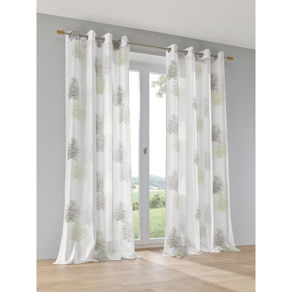Kutti Vorhang Belinda (1 St), Ösen, halbtransparent, Ausbrenner, Gardine, halbtransparent, Ausbrenner, bedruckt, Viskose-Polyester