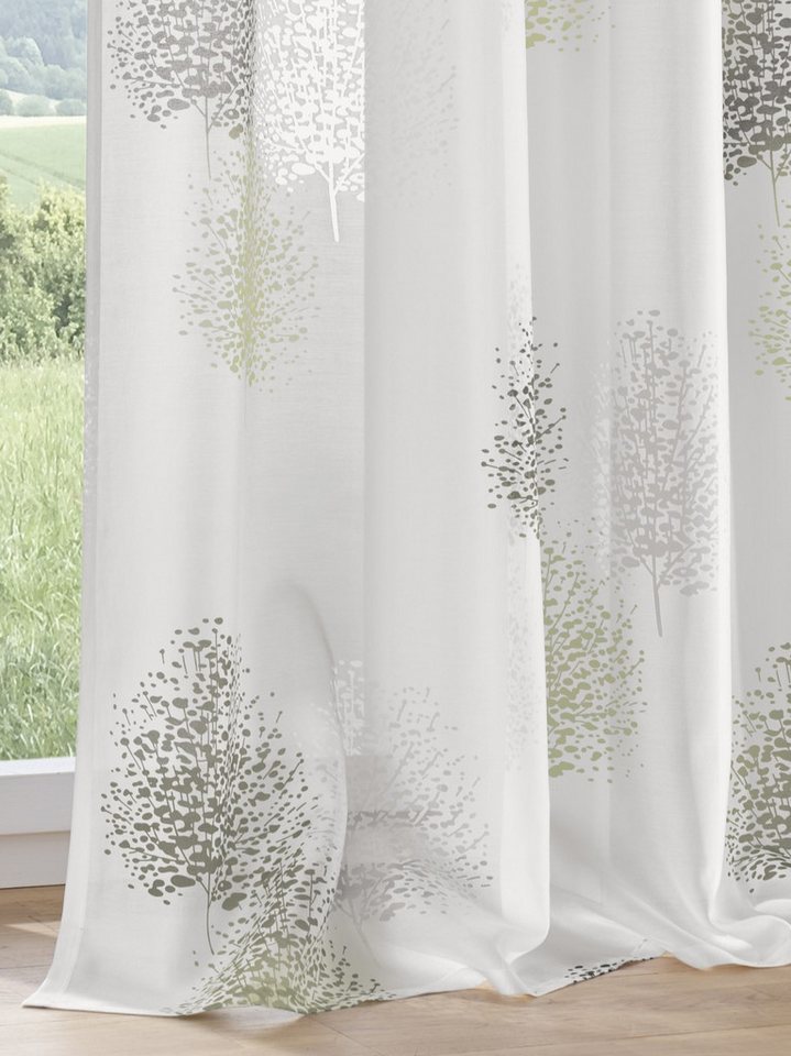 Kutti Vorhang Belinda (1 St), Ösen, halbtransparent, Ausbrenner, Gardine, halbtransparent, Ausbrenner, bedruckt, Viskose-Polyester – Bild 3 von 4