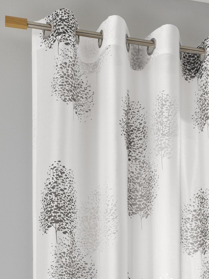Kutti Vorhang Belinda (1 St), Ösen, halbtransparent, Ausbrenner, Gardine, halbtransparent, Ausbrenner, bedruckt, Viskose-Polyester – Bild 2 von 4