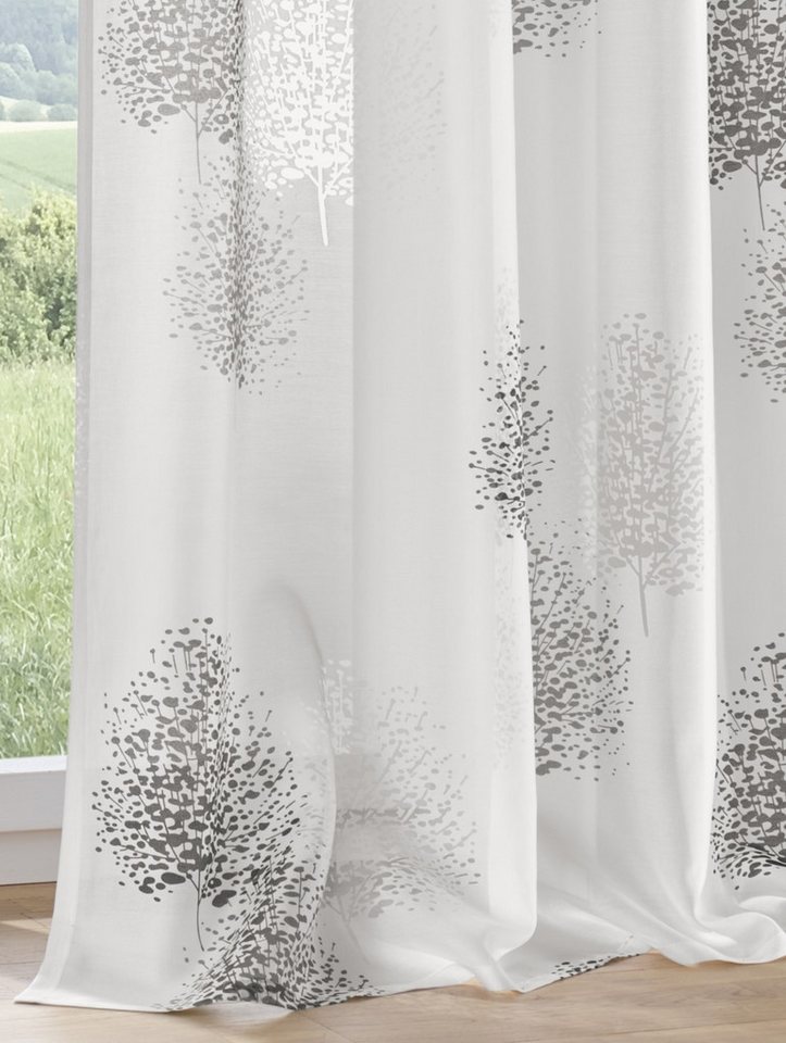 Kutti Vorhang Belinda (1 St), Ösen, halbtransparent, Ausbrenner, Gardine, halbtransparent, Ausbrenner, bedruckt, Viskose-Polyester – Bild 3 von 4