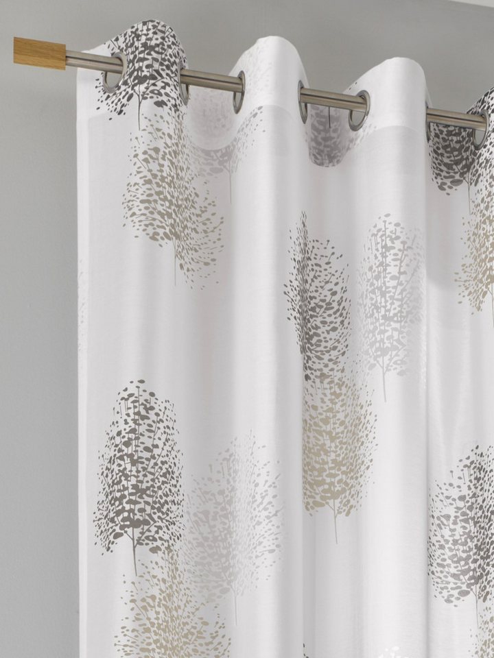 Kutti Vorhang Belinda (1 St), Ösen, halbtransparent, Ausbrenner, Gardine, halbtransparent, Ausbrenner, bedruckt, Viskose-Polyester – Bild 2 von 5