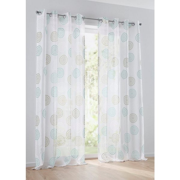 Kutti Vorhang Bella (1 St), Ösen, halbtransparent, Gardine, halbtransparent, Ausbrenner, bedruckt, Baumwolle-Polyester