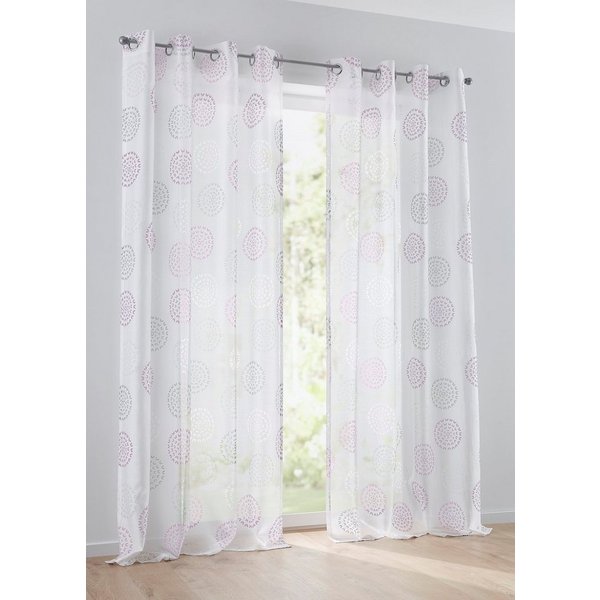 Kutti Vorhang Bella (1 St), Ösen, halbtransparent, Gardine, halbtransparent, Ausbrenner, bedruckt, Baumwolle-Polyester