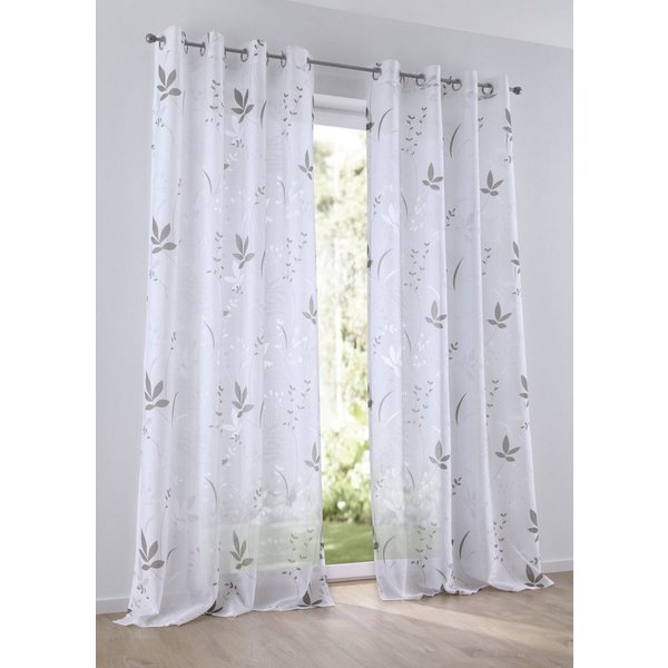 Kutti Vorhang Dandelion (1 St), Ösen, halbtransparent, Baumwolloptik, Gardine halbtransparent, Ausbrenner, Baumwolle-Polyester, bedruckt