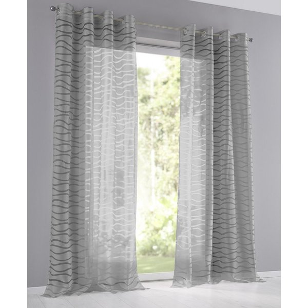 Kutti Vorhang Enya, 1 Stück, Ösen, halbtransparent (1 St), Ösen, halbtransparent, Ausbrenner, modernes Design