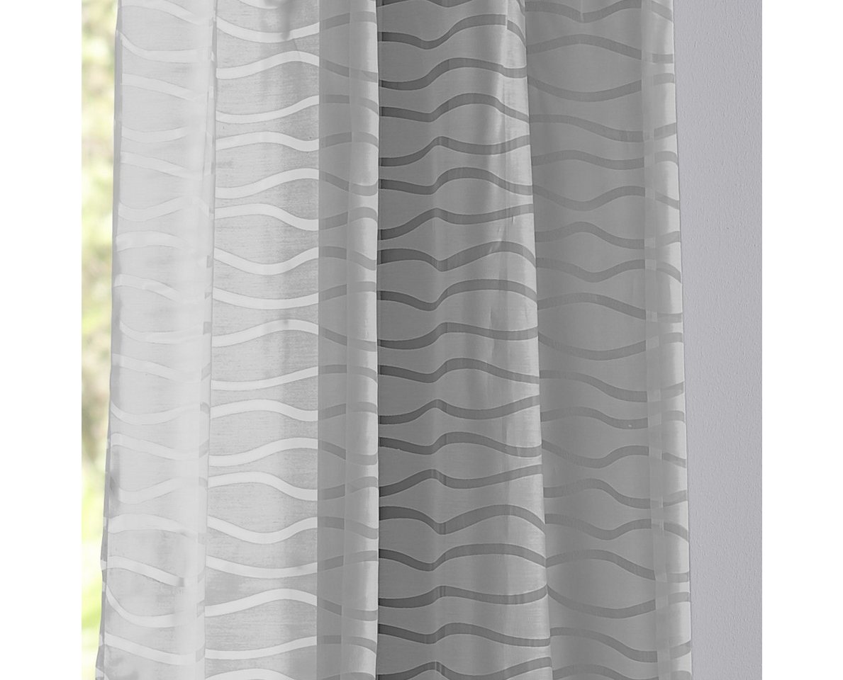 Kutti Vorhang Enya, 1 Stück, Ösen, halbtransparent (1 St), Ösen, halbtransparent, Ausbrenner, modernes Design – Bild 3 von 4