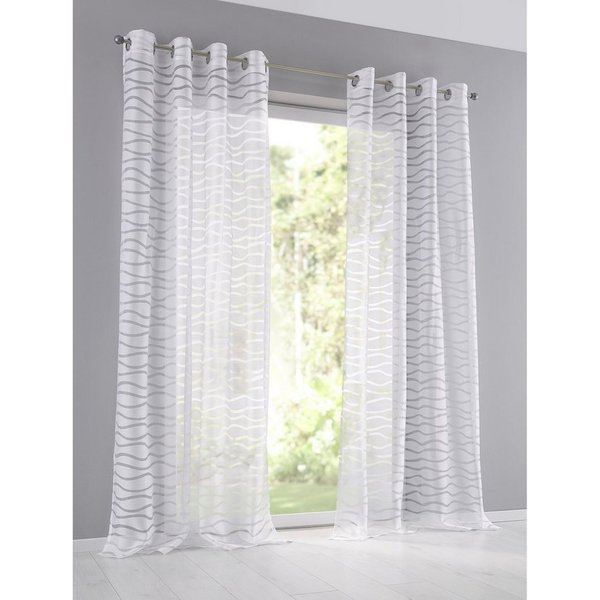 Kutti Vorhang Enya, 1 Stück, Ösen, halbtransparent (1 St), Ösen, halbtransparent, Ausbrenner, modernes Design