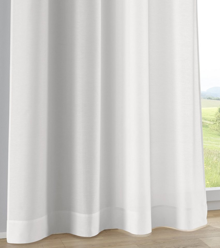 Kutti Vorhang Kessy (1 St), Ösen, halbtransparent, Eleganter Uni-Vorhang mit dekorativer Biesenblende – Bild 3 von 3
