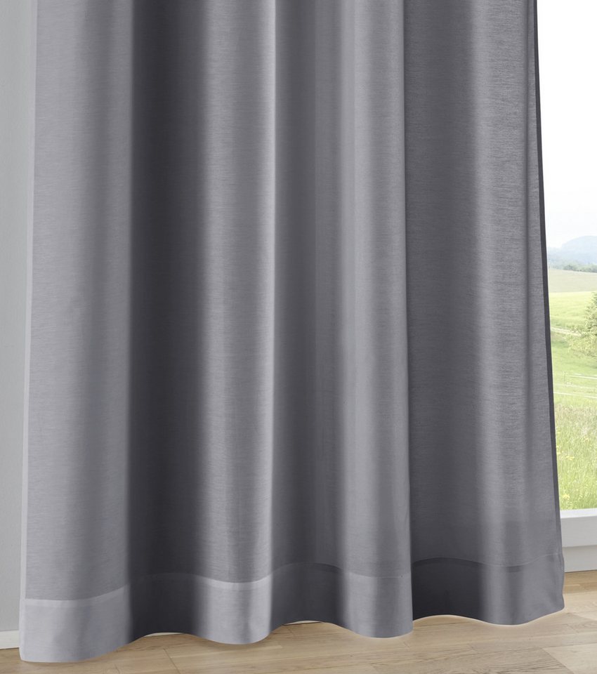 Kutti Vorhang Kessy (1 St), Ösen, halbtransparent, Eleganter Uni-Vorhang mit dekorativer Biesenblende – Bild 3 von 3