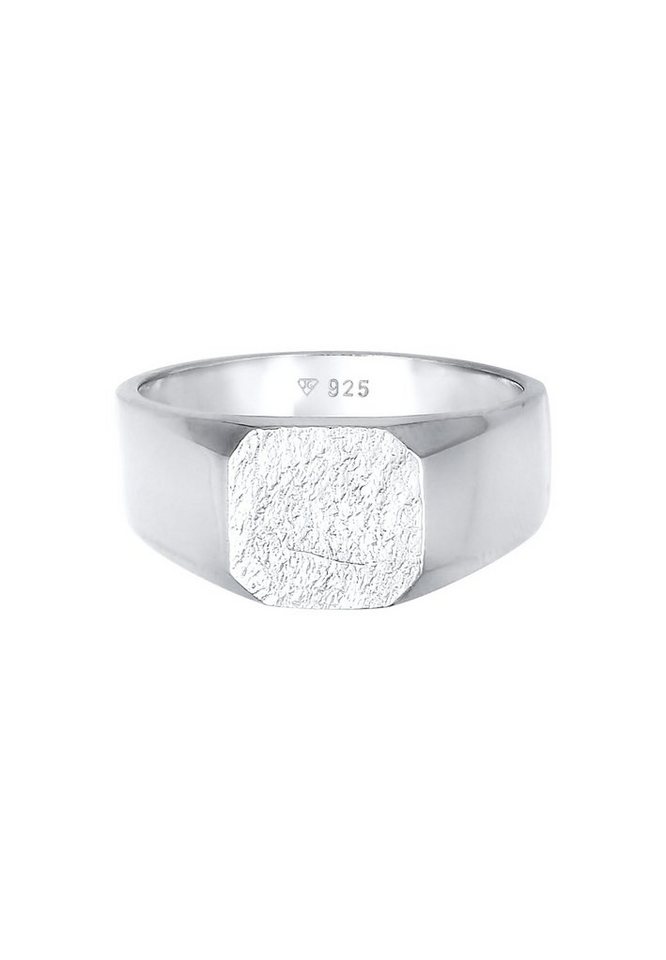 Kuzzoi Siegelring Basic Siegelring Herren Quadrat Matt 925 Silber – Bild 2 von 4