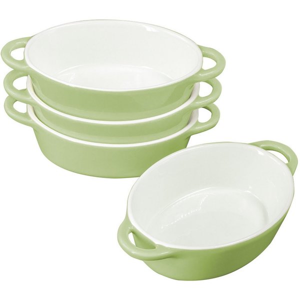 KVOTA Auflaufform 4-er Set oval 300ml MINI je 1 Portion, Keramik, Hochwertige Keramik