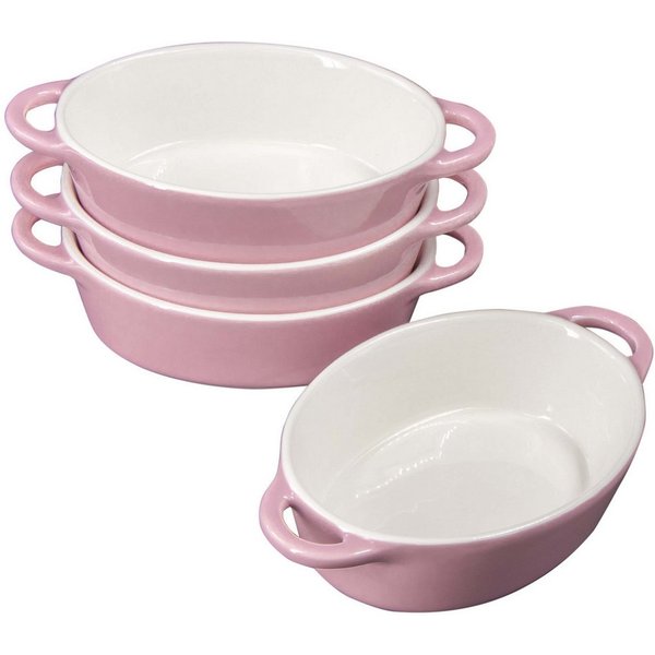 KVOTA Auflaufform 4-er Set oval 300ml MINI je 1 Portion, Keramik, Hochwertige Keramik