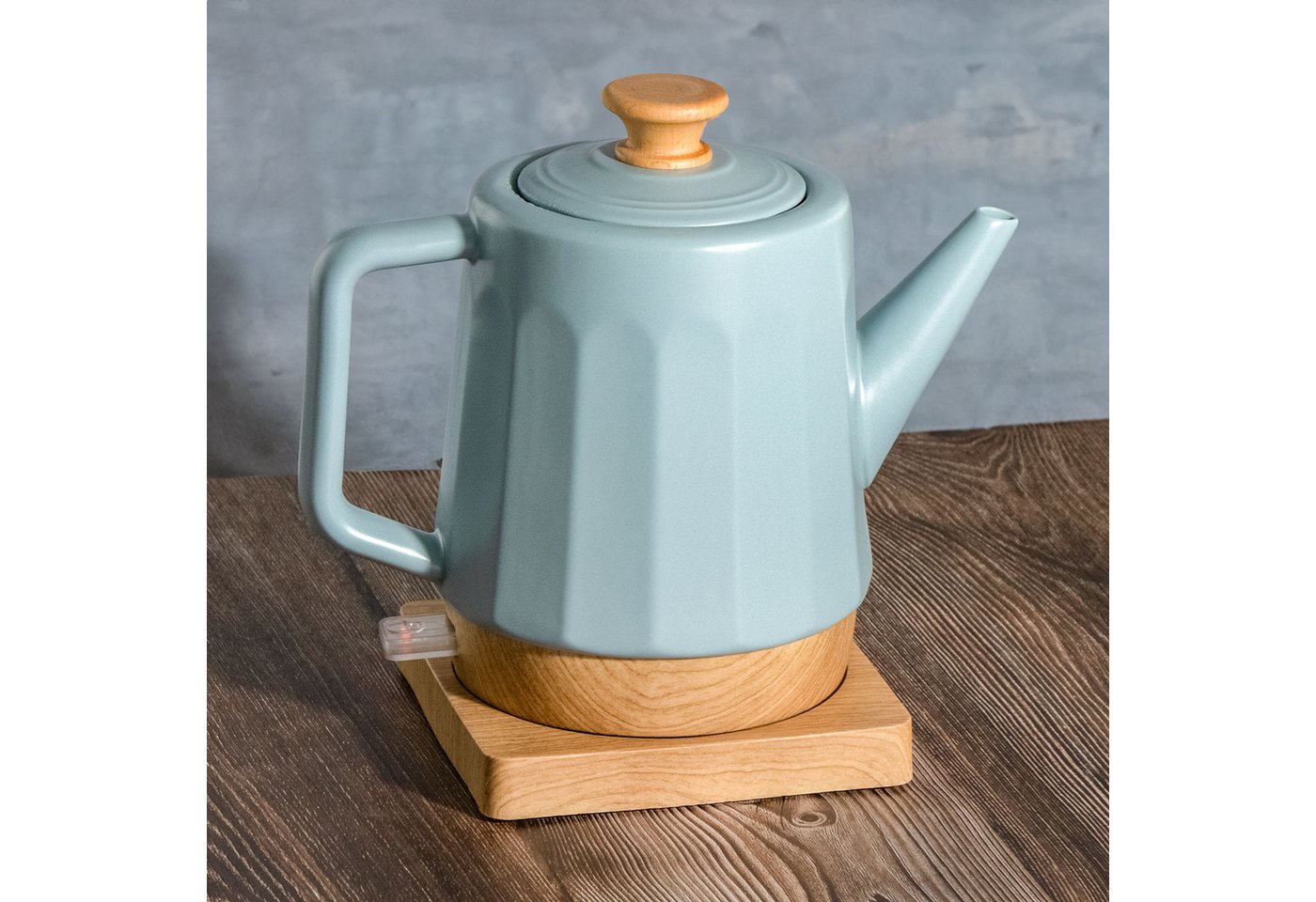 KVOTA Wasserkocher elektrisch, aus Keramik, 1,5 Liter, Grau-Blau "Harmonie" Teakettle., 1.5 l, 1500 W – Bild 4 von 5