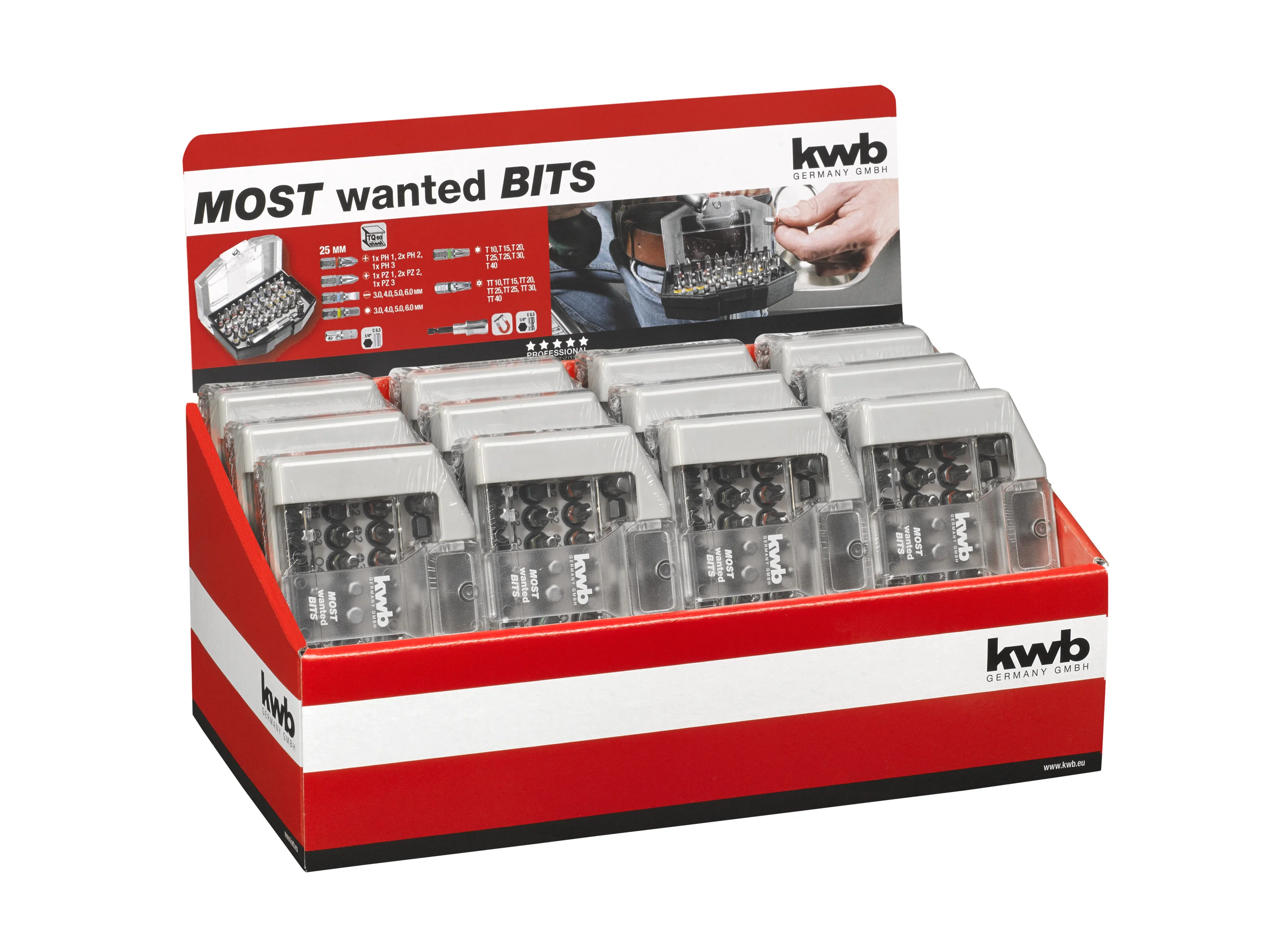 KWB Bit-Box mit Gürtelclip, 32-teilig – Bild 4 von 4
